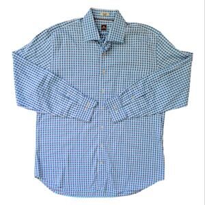 Peter Millar Button Down Long Sleeve Shirt Size XL Blue Purple 100% Cotton